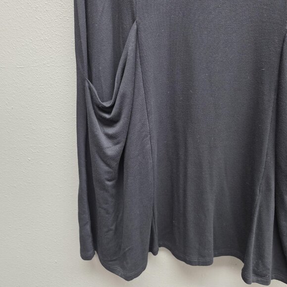 LOFT Outlet Lounge Dress Womens Small Black Long Sleeve A-Line Pockets Stretch - Picture 3 of 9